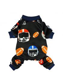 SACRONS  Football Dog Pajamas Pet Clothes PJS Jumpsuit Black